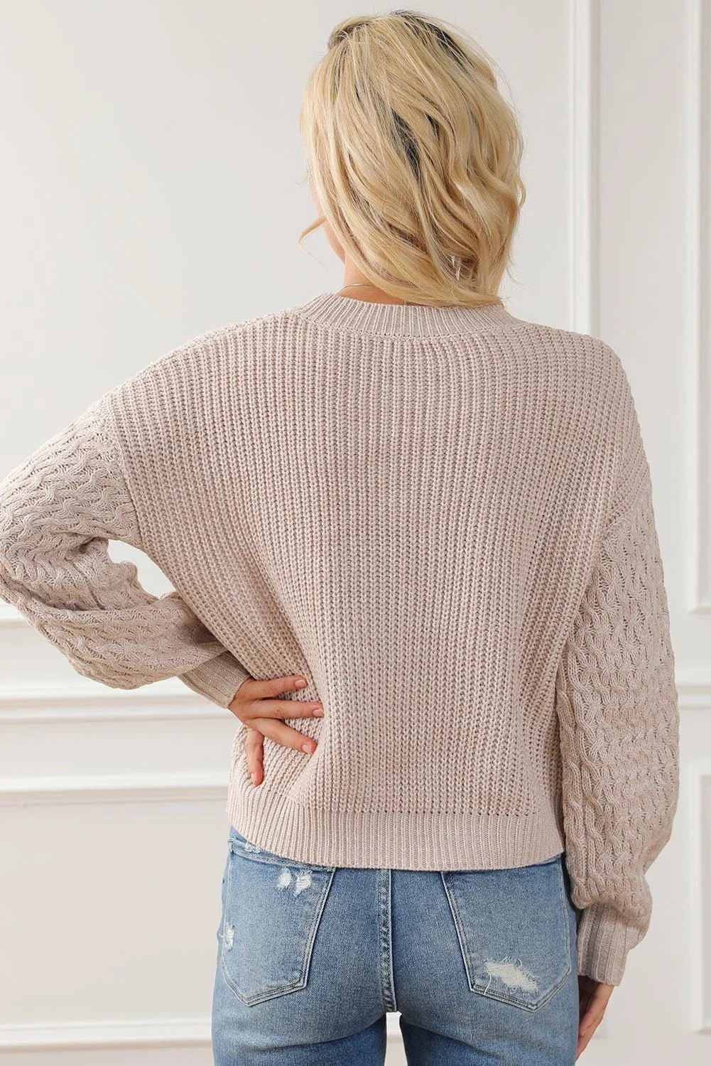 Kenzie Cable Knit Drop Shoulder Sweater