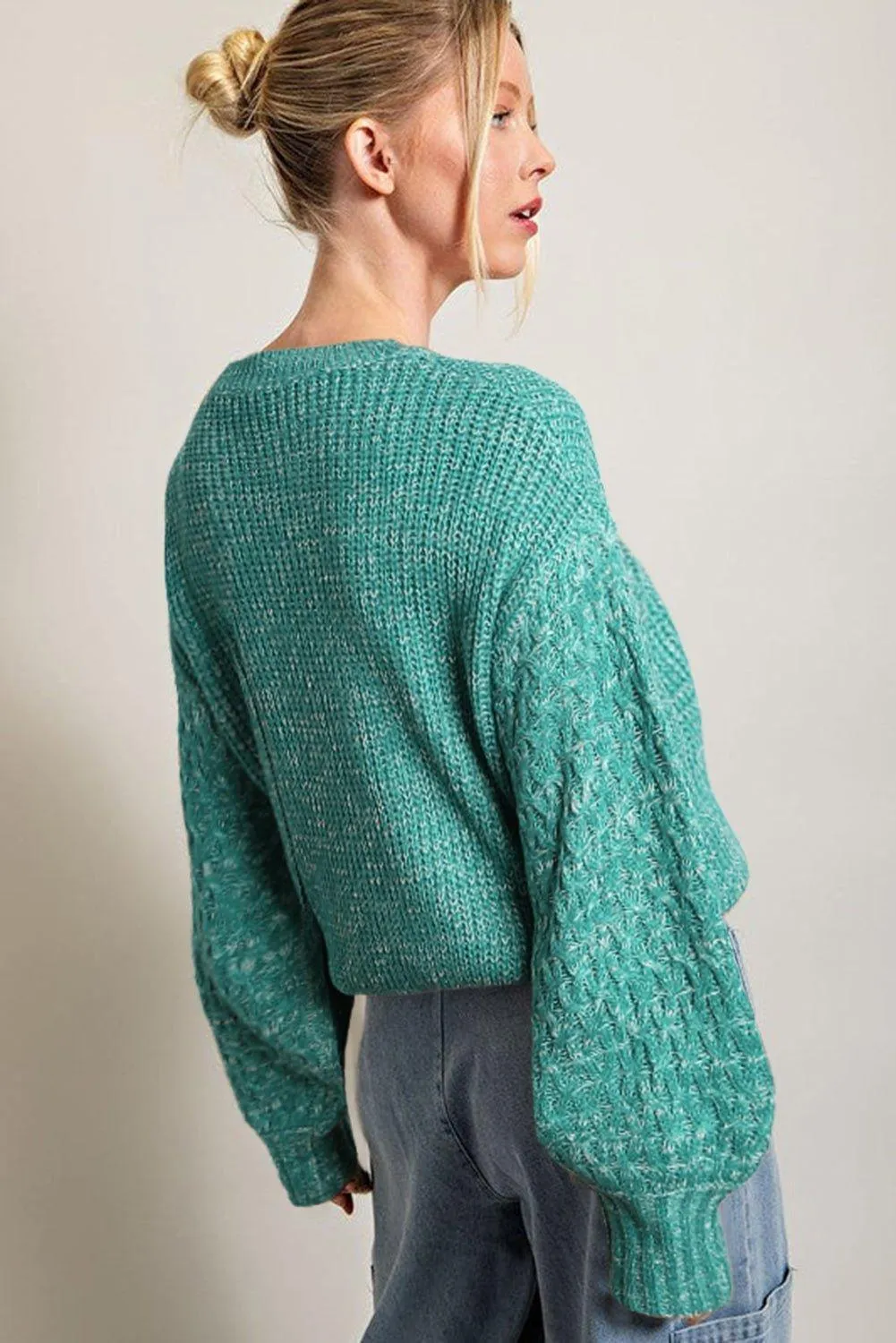 Kenzie Cable Knit Drop Shoulder Sweater