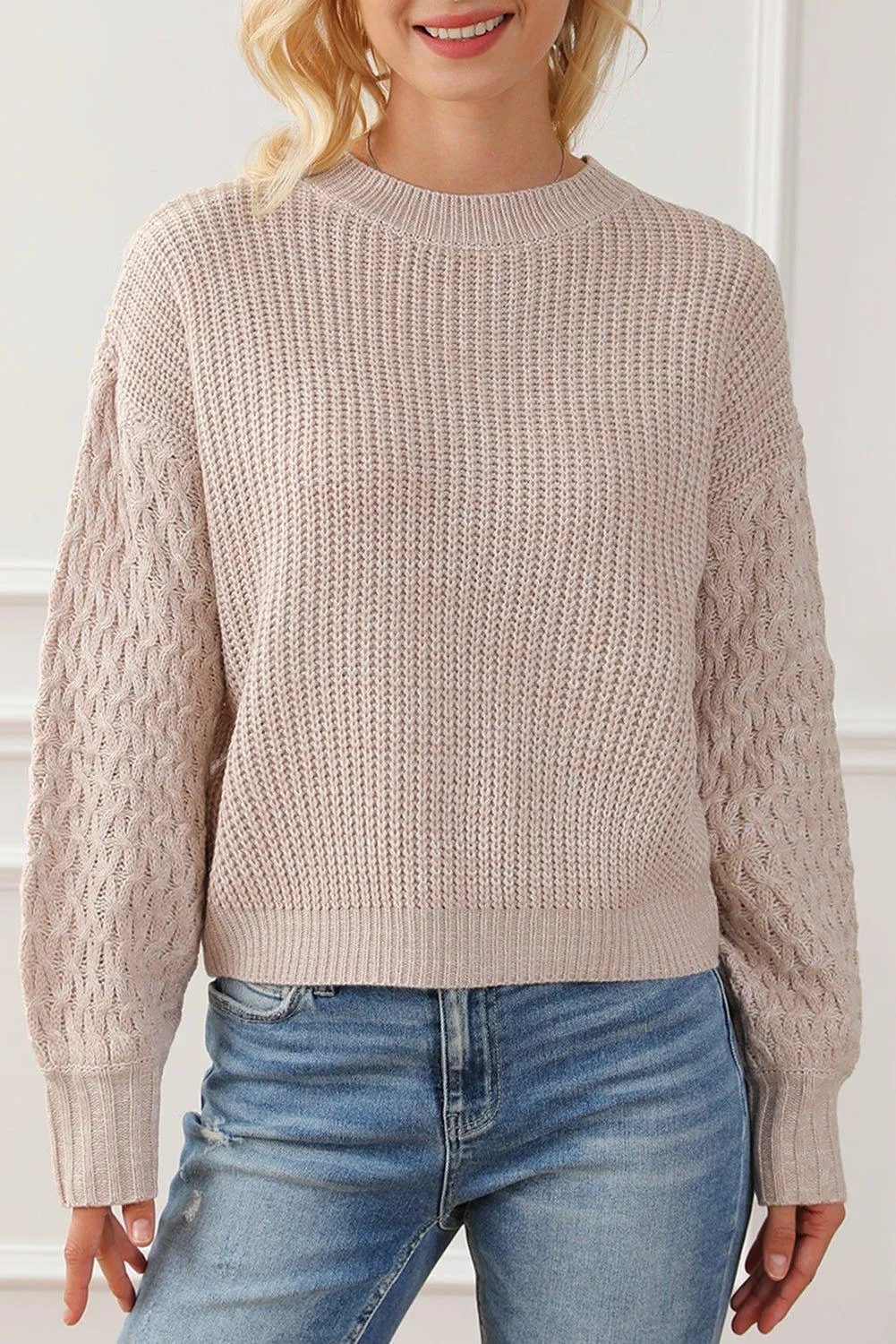 Kenzie Cable Knit Drop Shoulder Sweater