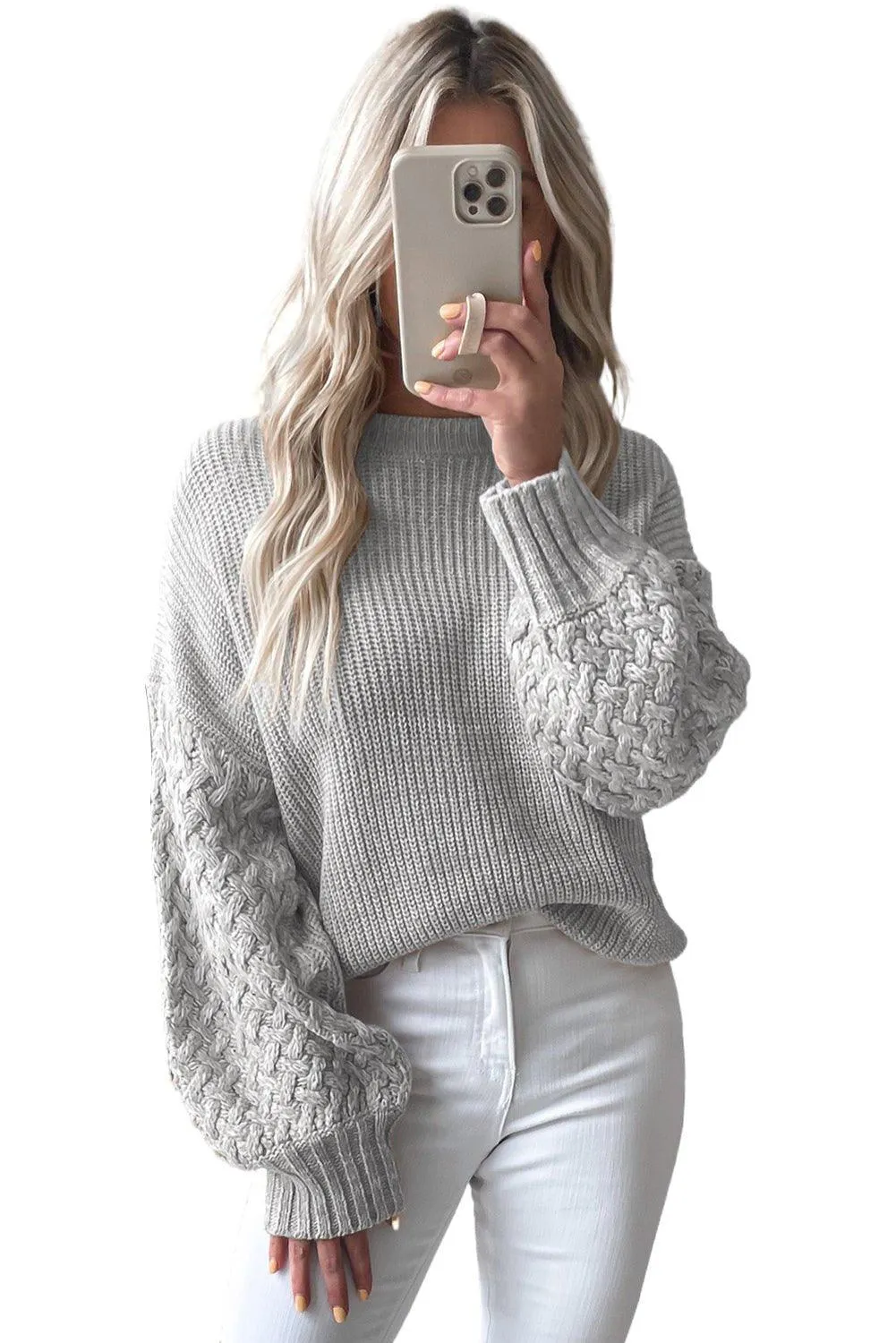 Kenzie Cable Knit Drop Shoulder Sweater