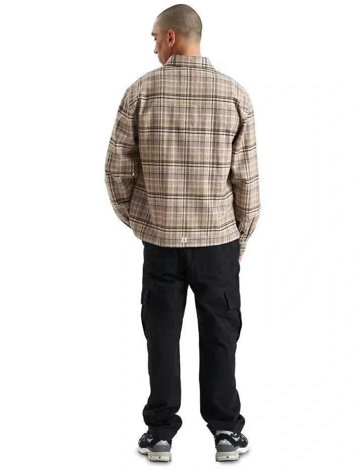 KISS CHACEY Mens Ingenuity Relaxed Overshirt - Cloud Dancer Check