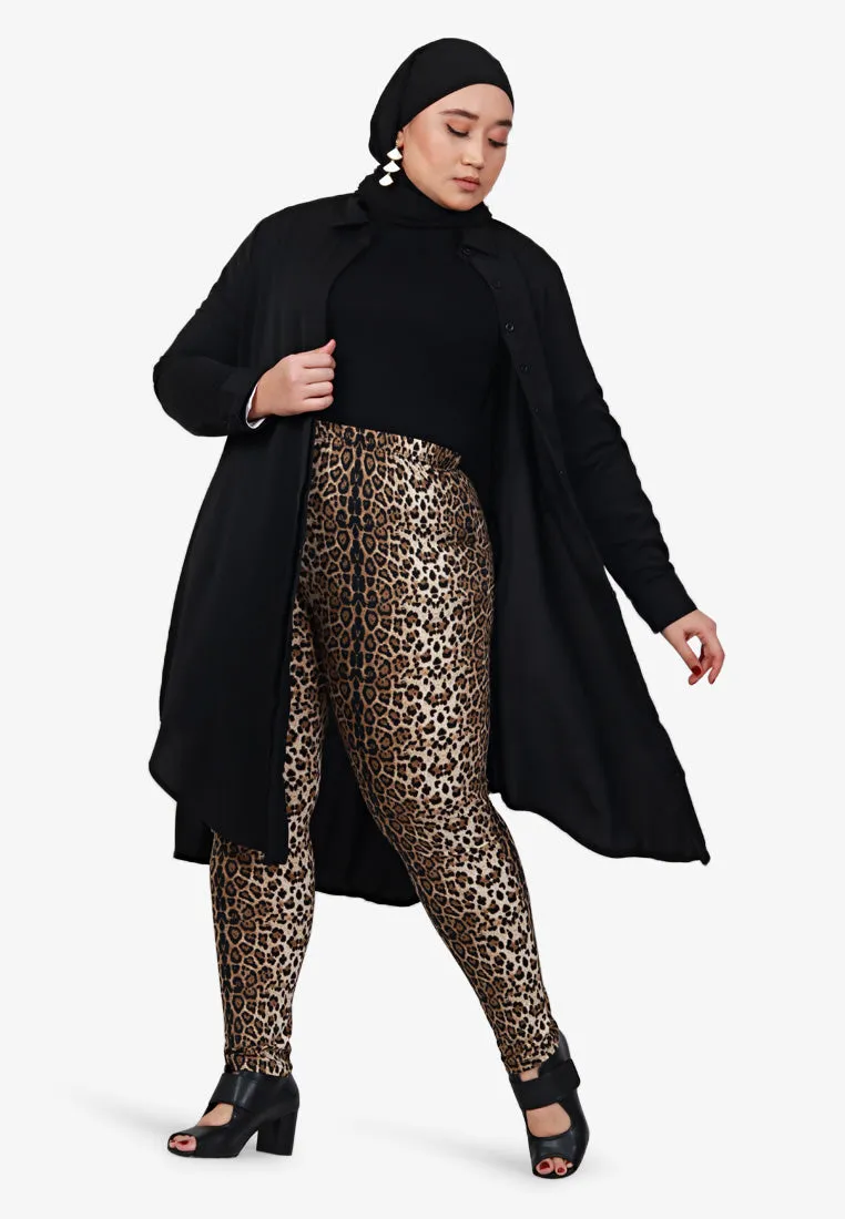 Leci Fun Printed Leggings - Big Leopard