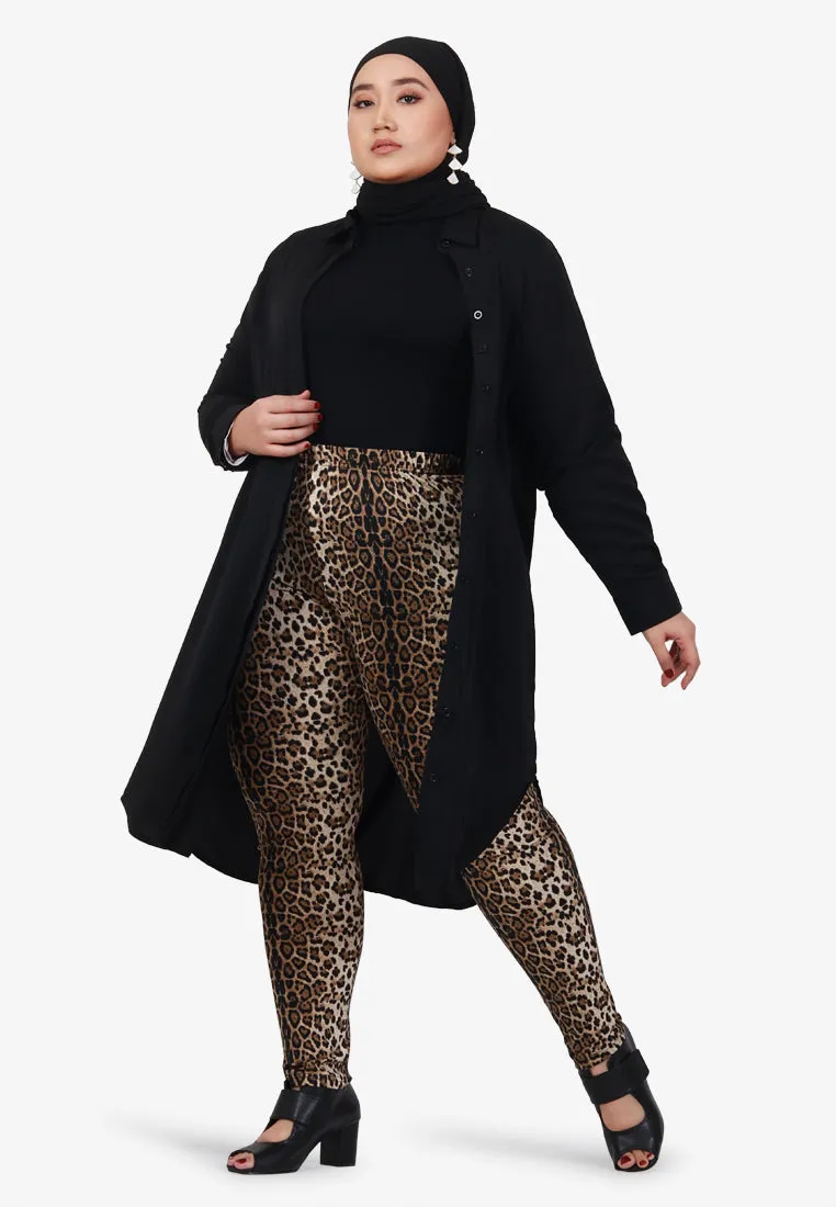 Leci Fun Printed Leggings - Big Leopard