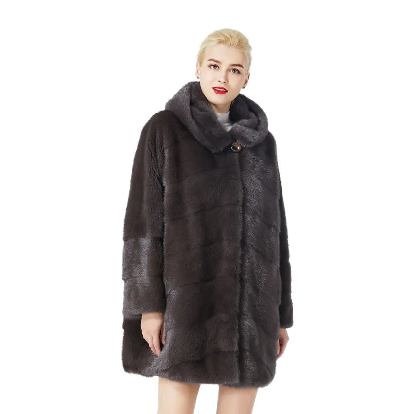 Luxury Comfortable Slim Fit Mink Fur Coat