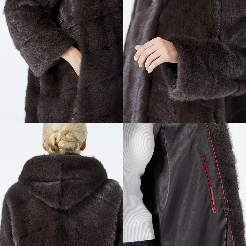 Luxury Comfortable Slim Fit Mink Fur Coat