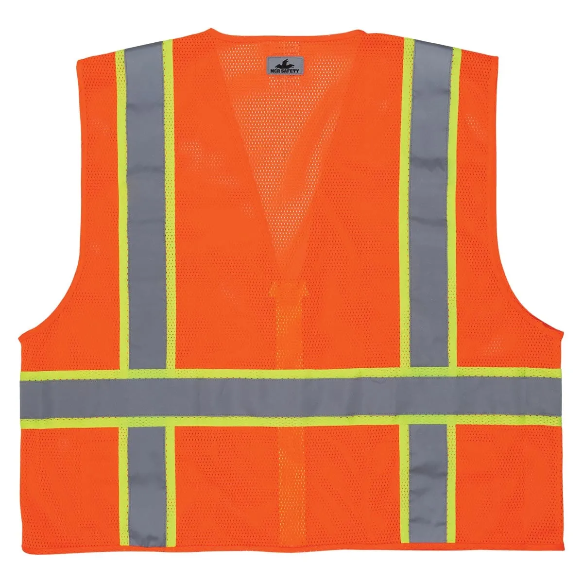 MCR Safety ANSI Class 2 Hi-Vis Recycled Materials Zipper-Front Surveyor Vest