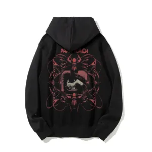 Mens Vintage Papa Roach Darkness Style Print Graphic Pullover With Kangaroo Pocket Hoodies