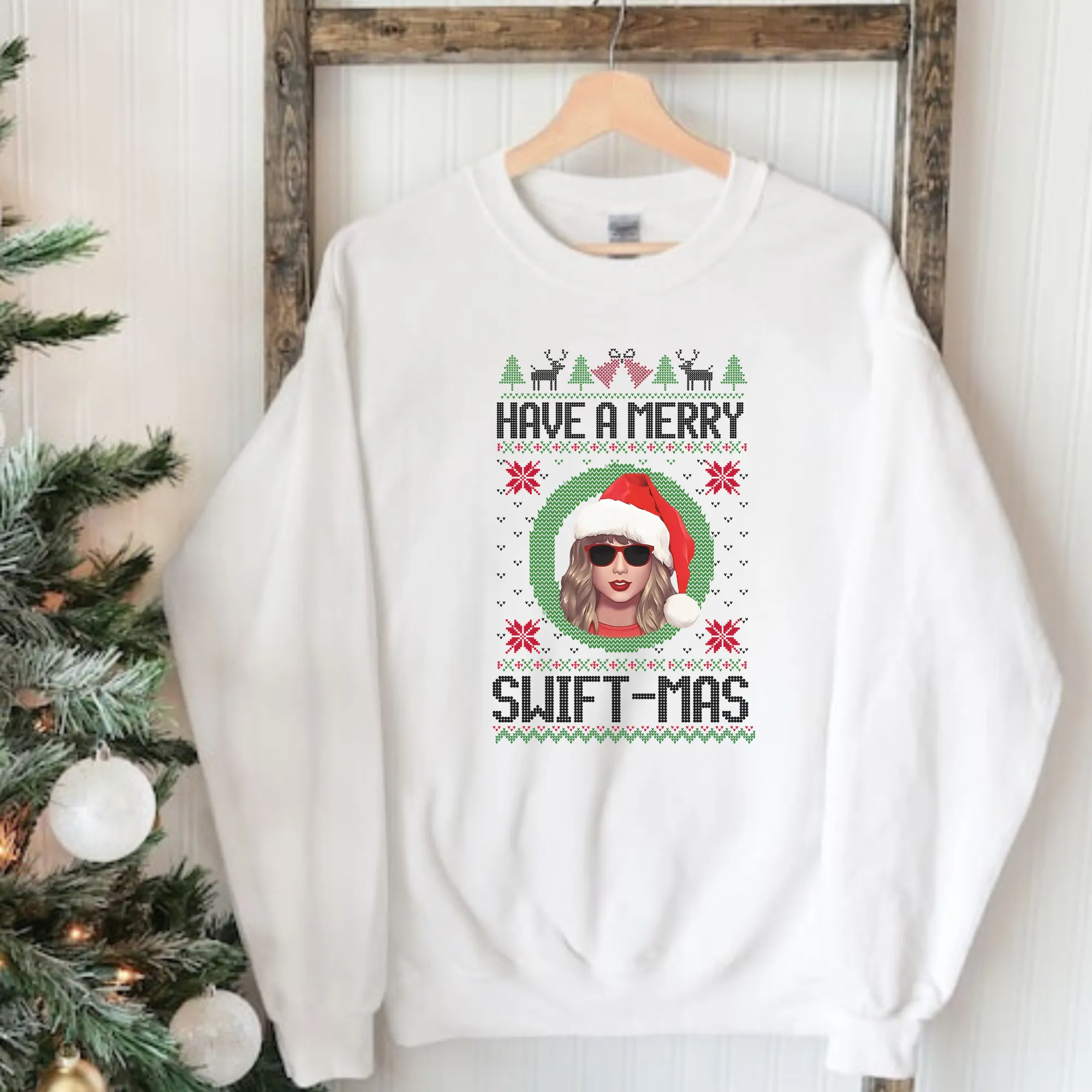 Merry Sw1ftmas Ugly Sweater Crewneck Sweatshirt