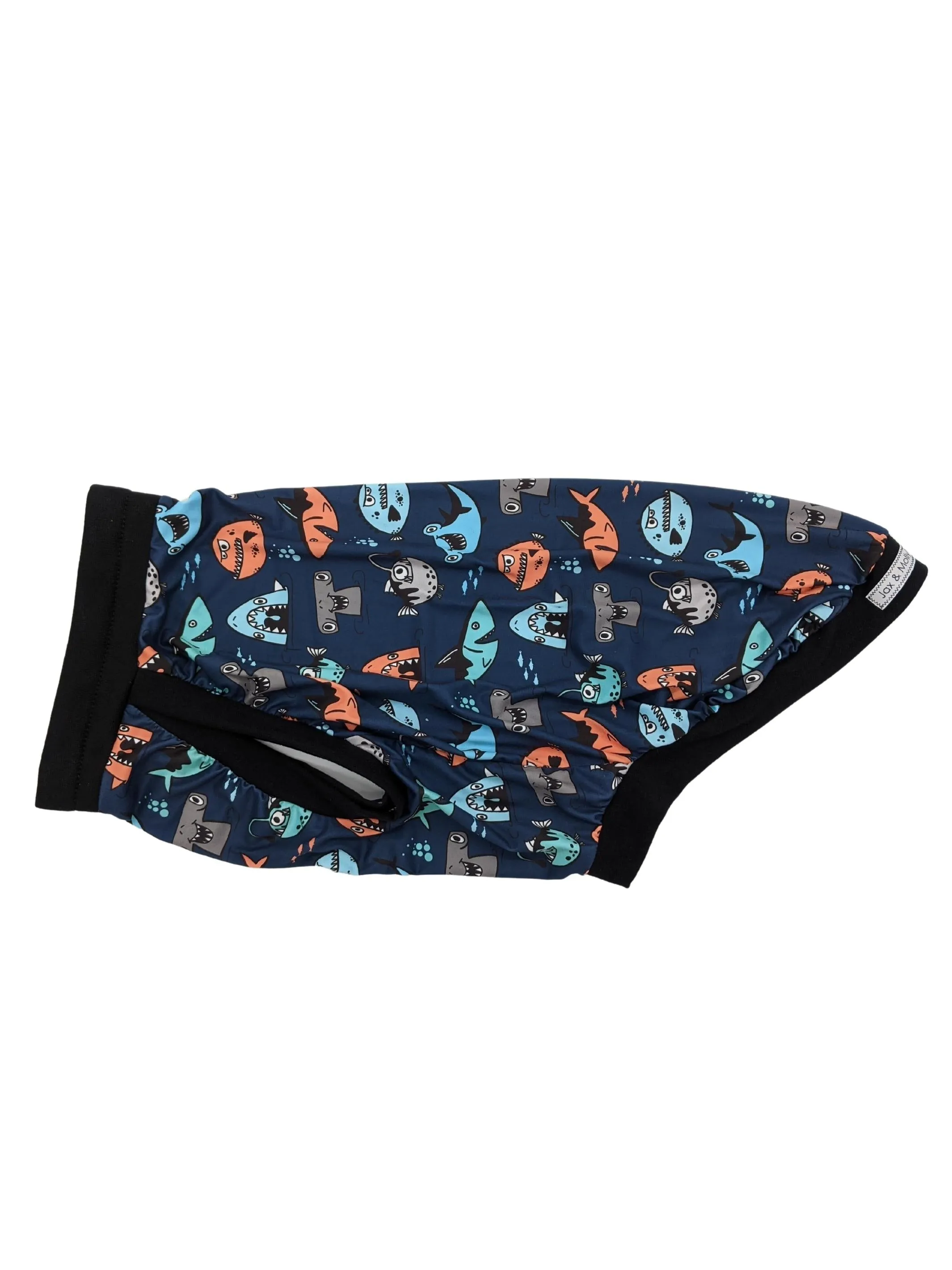 Mischievous Fish & Sharks Dog Pajamas