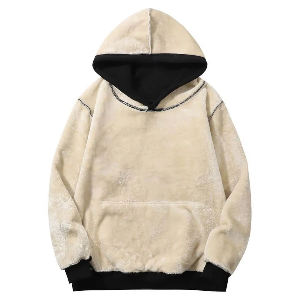 Multicolor Book Reading Warm Fleece Sherpa Lined Hoodie