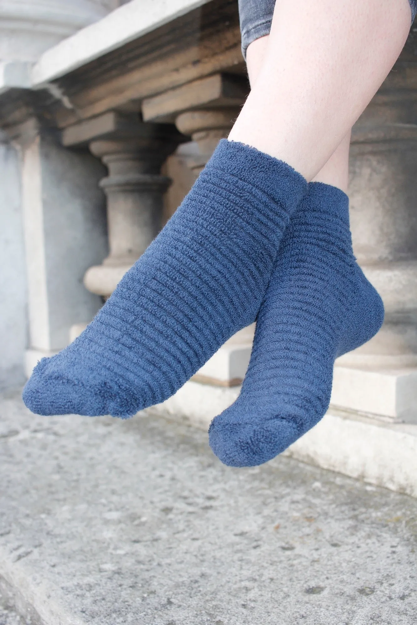 Navy Blue Short Ankle Cotton Socks