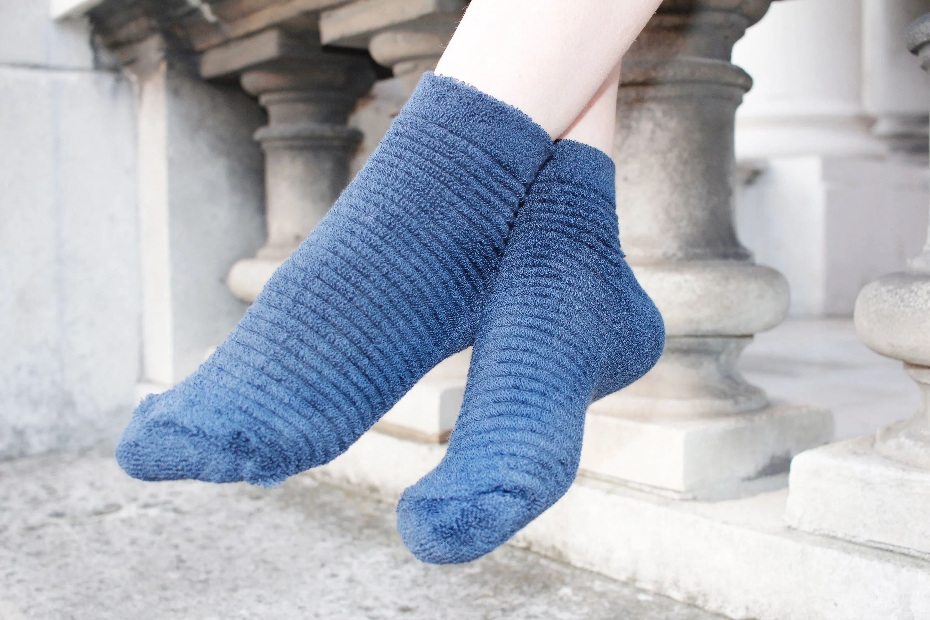 Navy Blue Short Ankle Cotton Socks