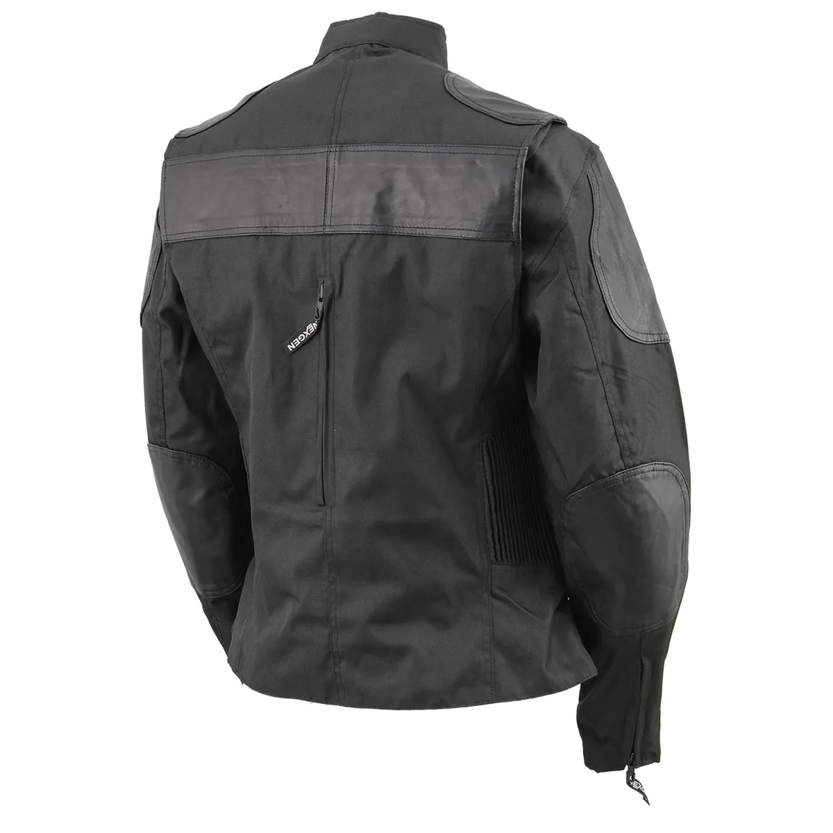 NexGen SH2179 Women's Black Leather and Textile Vented Racer Jacket