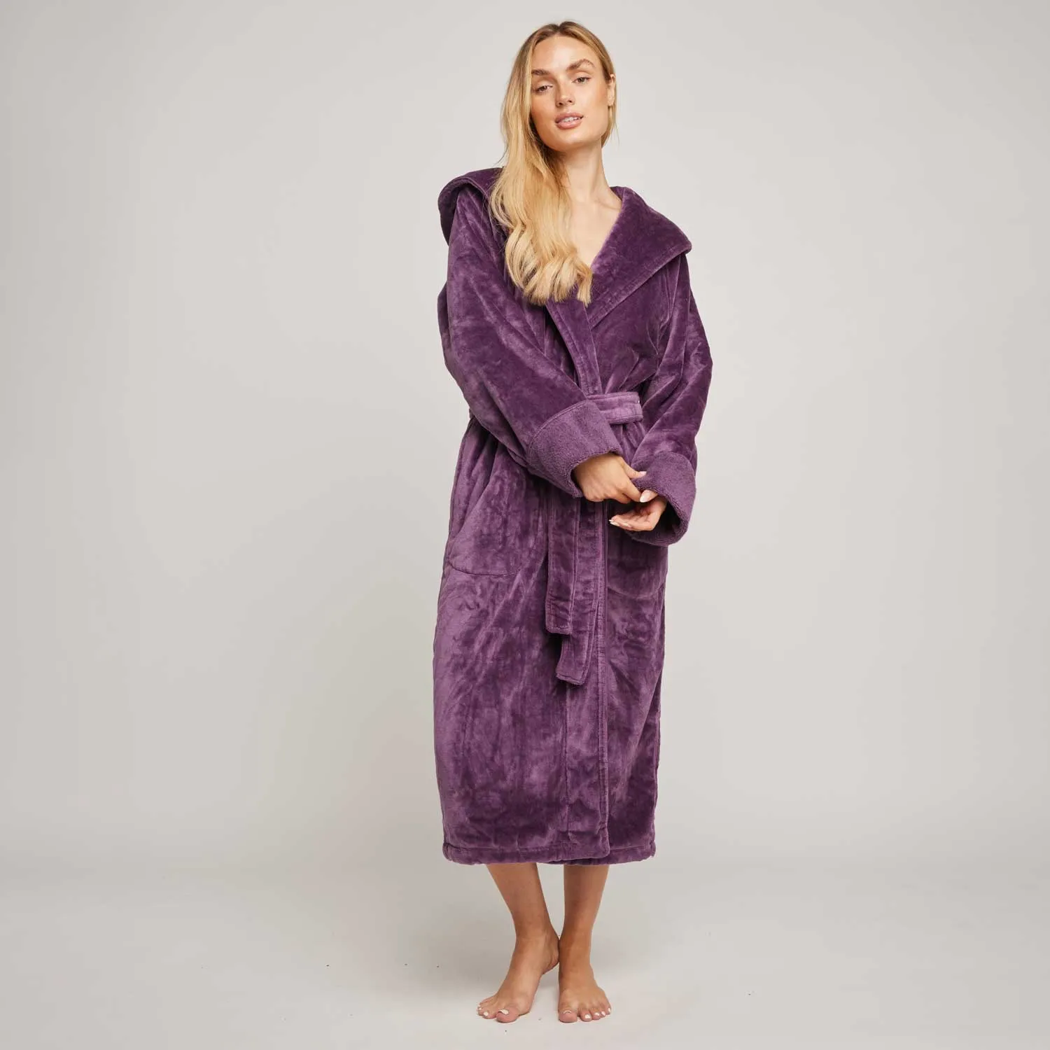 Organic Cotton Hooded Robe - Womens