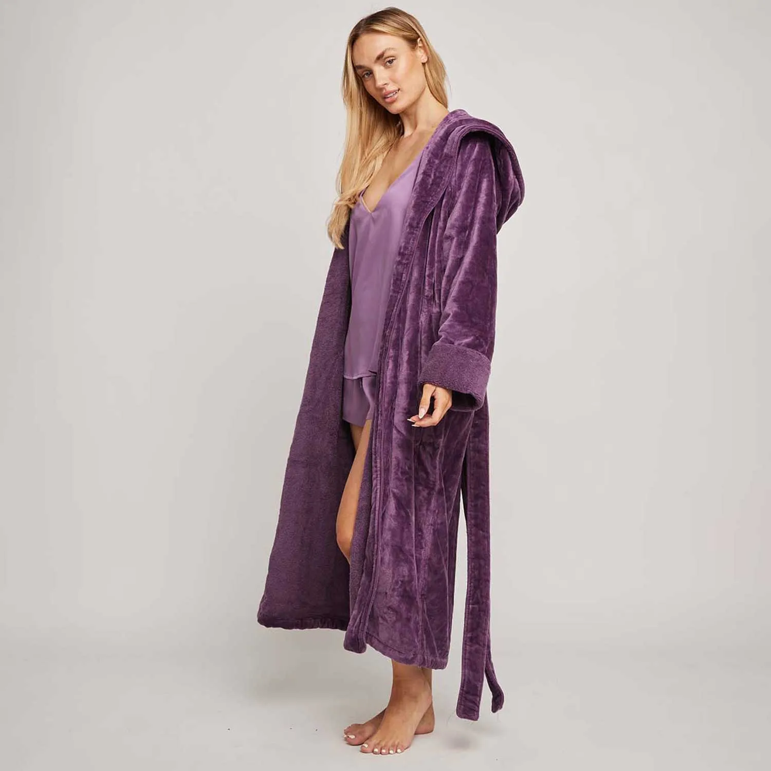 Organic Cotton Hooded Robe - Womens