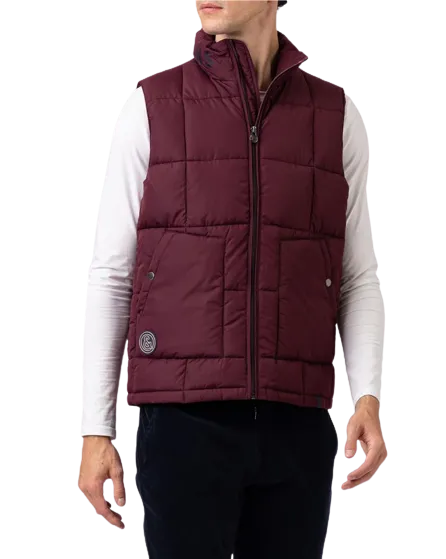 Padded Vest - Burgundy | Navy