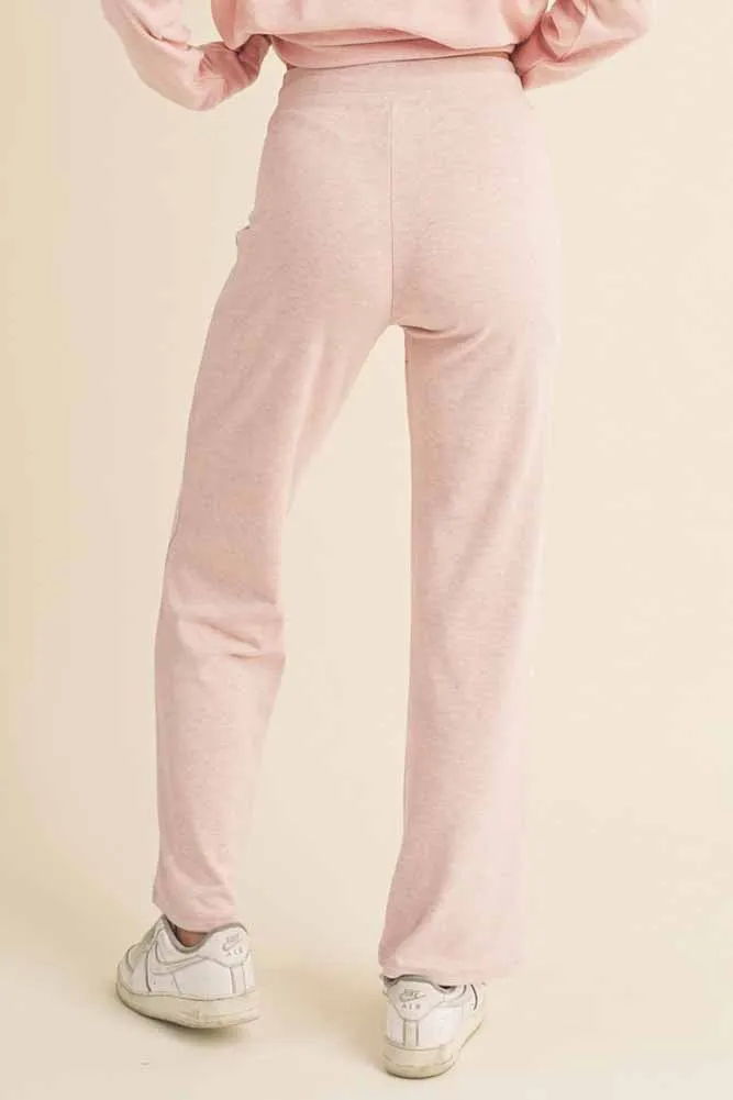 Peach ultra soft wide leg knit pants