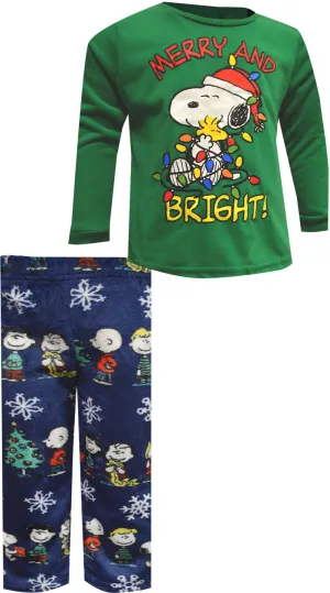 Peanuts Snoopy Merry and Bright Christmas Toddler Pajama