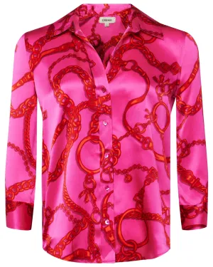 Pink and Red Buckle Chain Dani Blouse