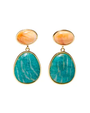 Praia Earrings (Orange/Green)