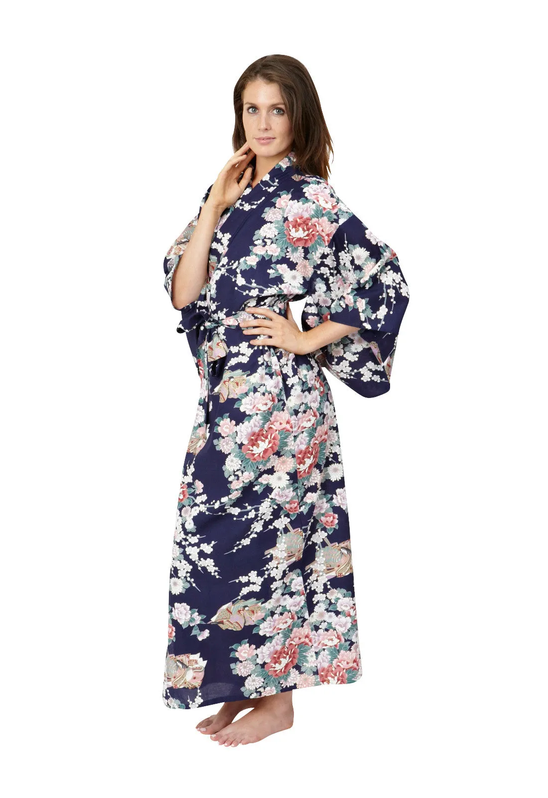 Princess & Peony Long Cotton Kimono