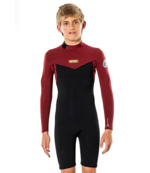 Ripcurl Dawn Patrol Boys Long Sleeve Springsuit (2022) - Maroon