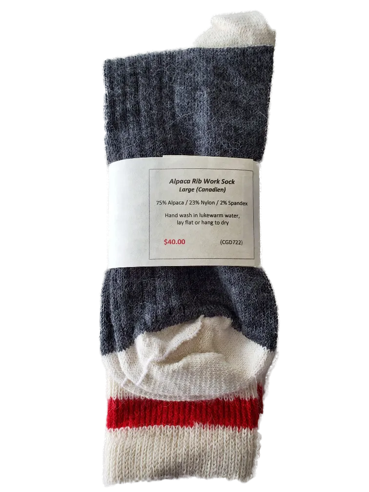 S722 Alpaca Rib Traditional Sock Ladies XL / Mens Large