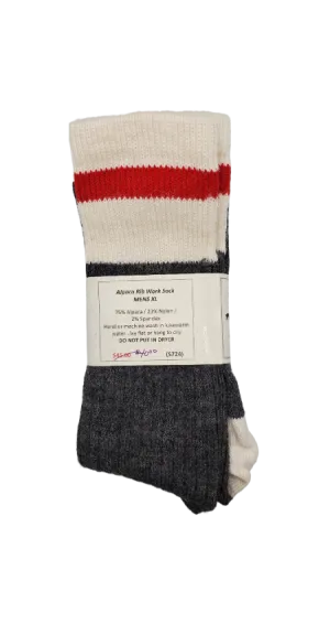 S724 Alpaca Rib Traditional Sock Mens XL