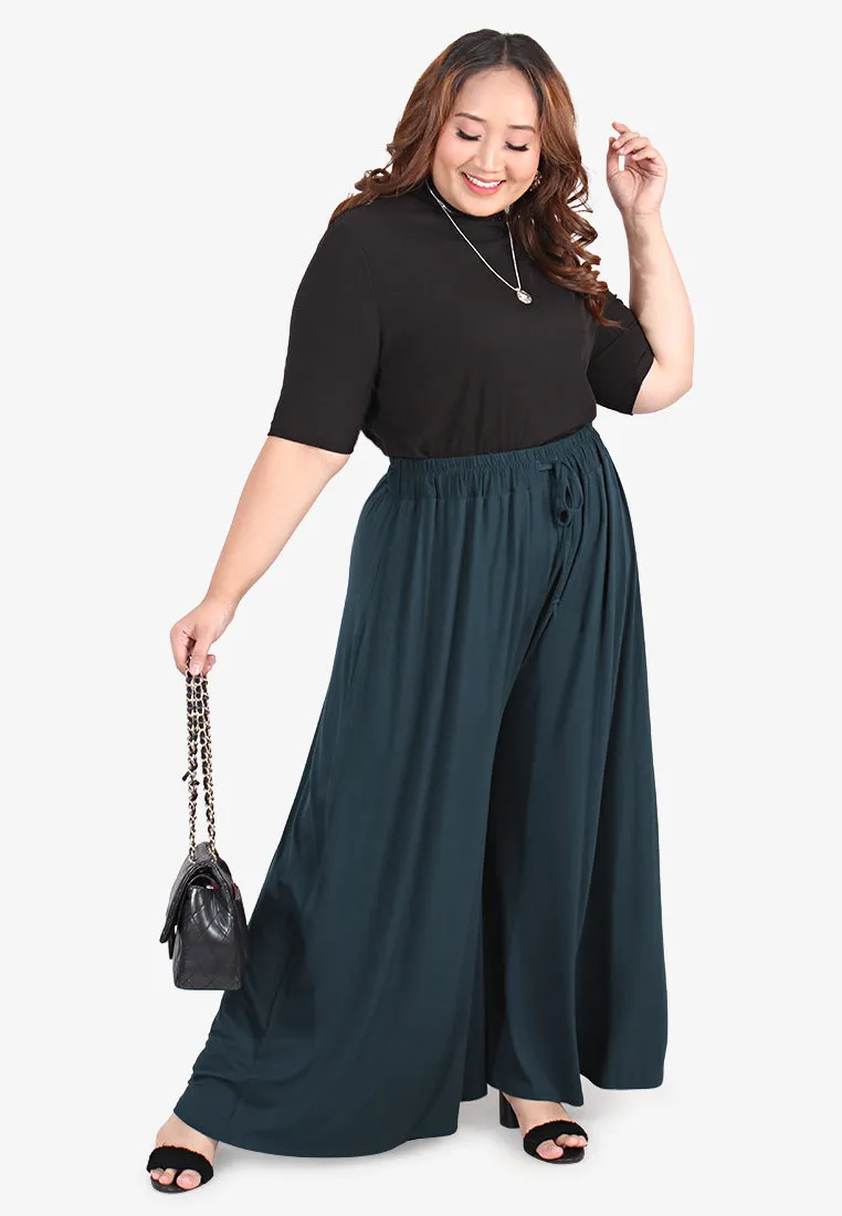 Shana Casual Palazzo Pants - Green