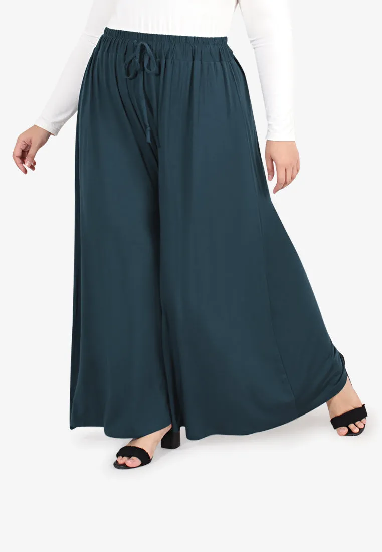 Shana Casual Palazzo Pants - Green