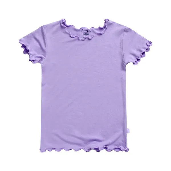 Shirring Light Purple Short Sleeve Pajamas