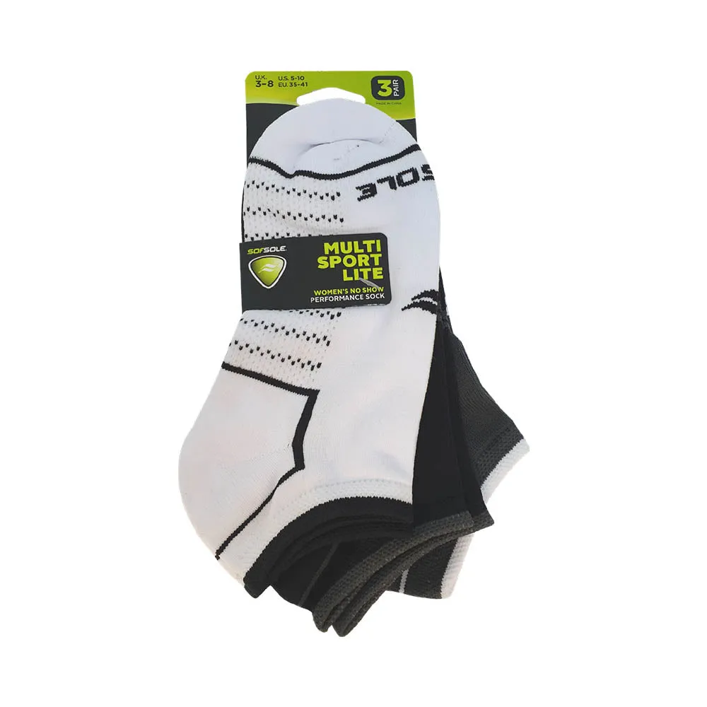 Sof Sole Women’s Socks Perform Lite Cushion No Show 3-pack