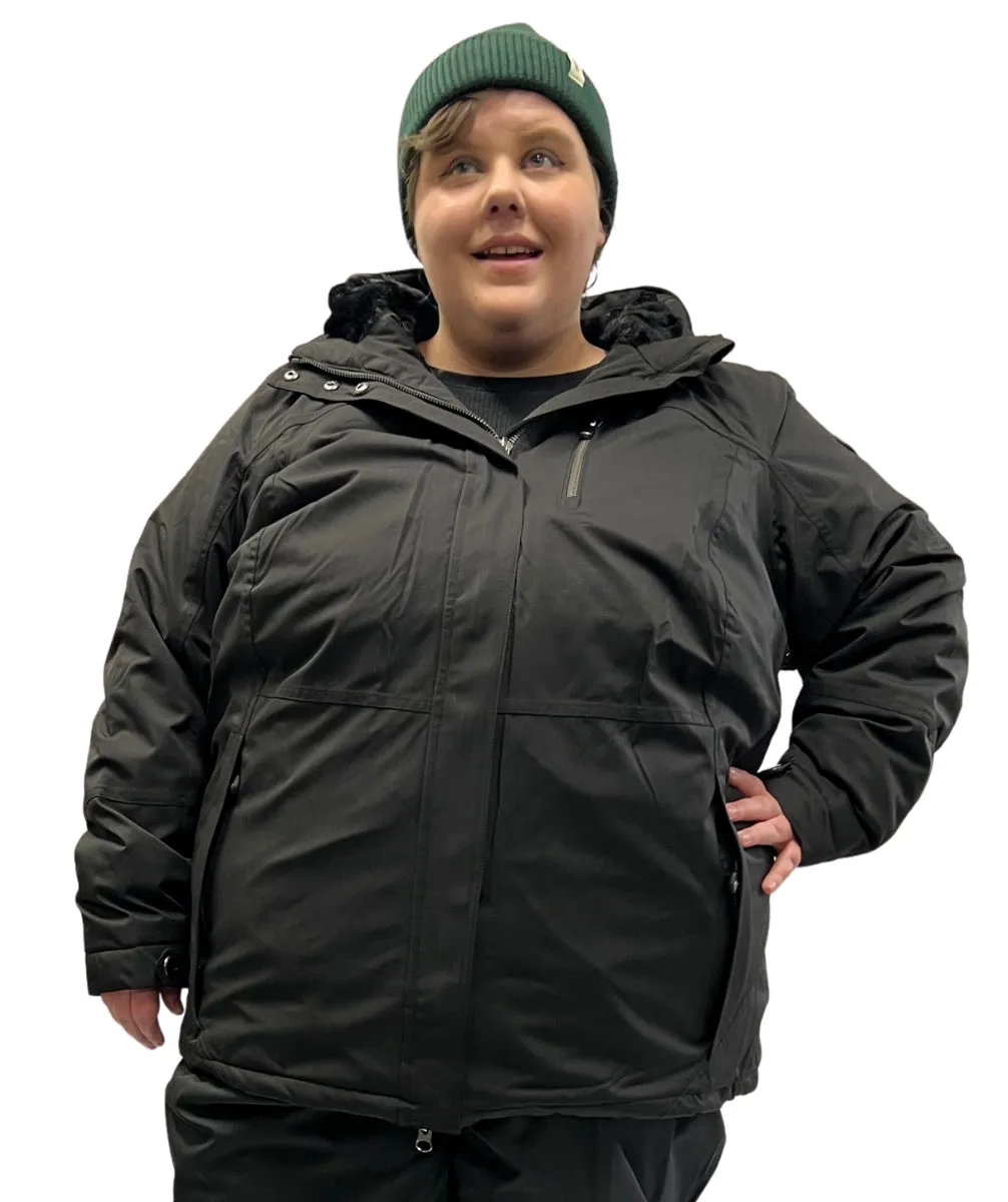 Stoy Abbey Tech Womens Plus Size Snow Jacket Black size 26