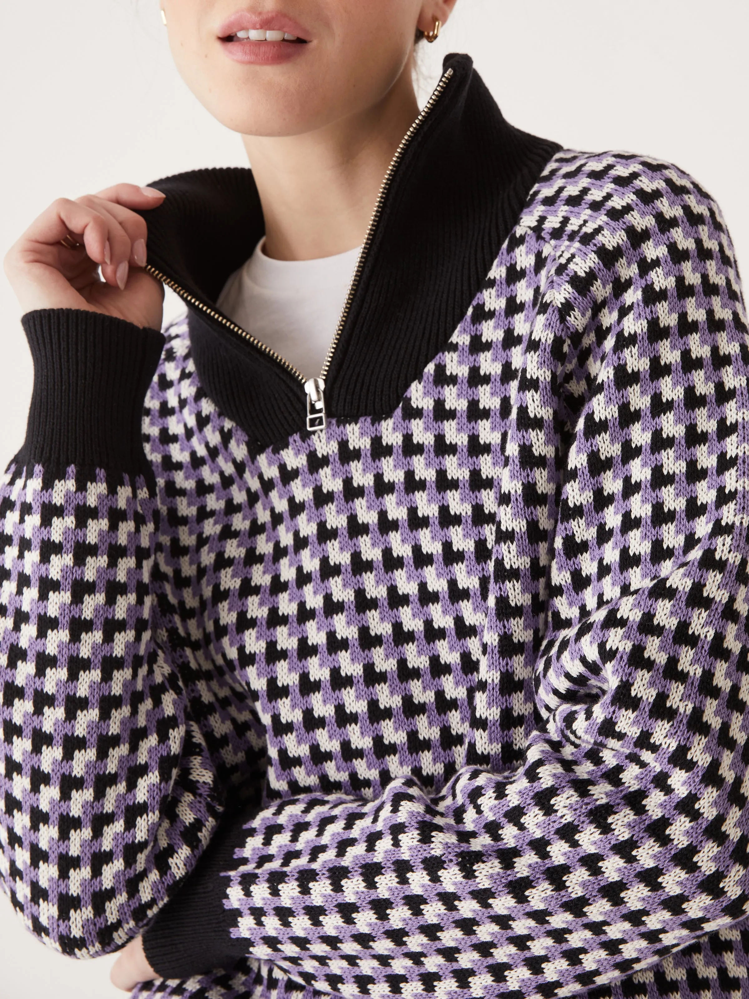 The Half-Zip Mockneck Sweater in Orchid