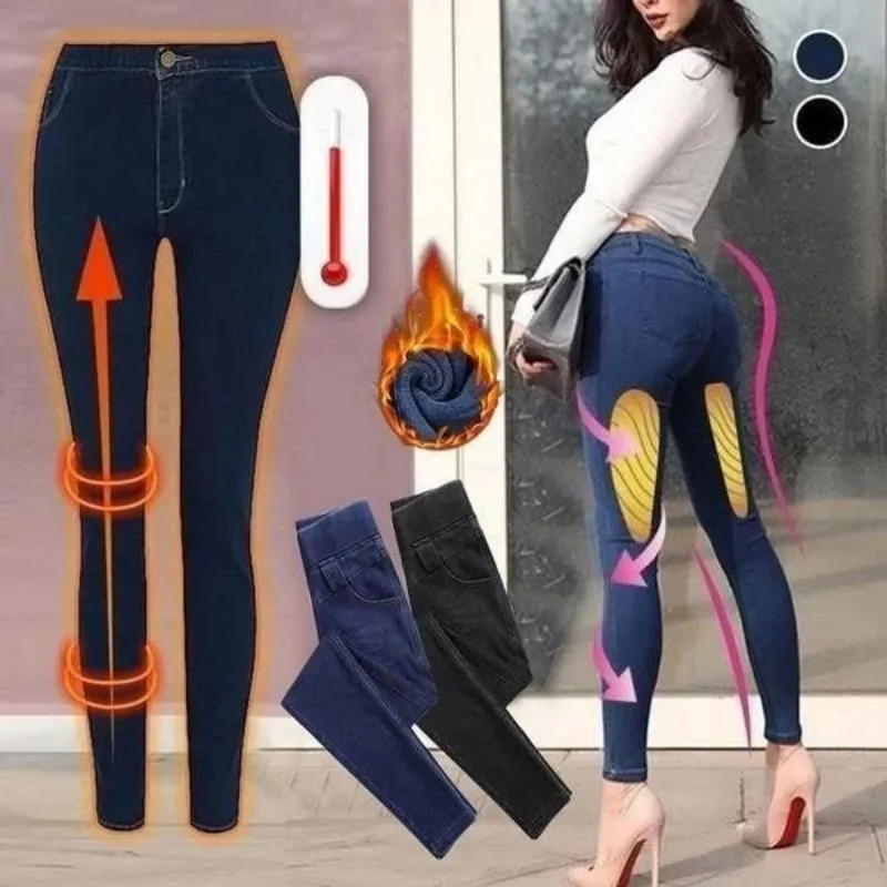 Thermal Fleece Denim Jeggings