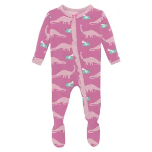 Tulip Pet Dino Classic Ruffle Footie Zipper