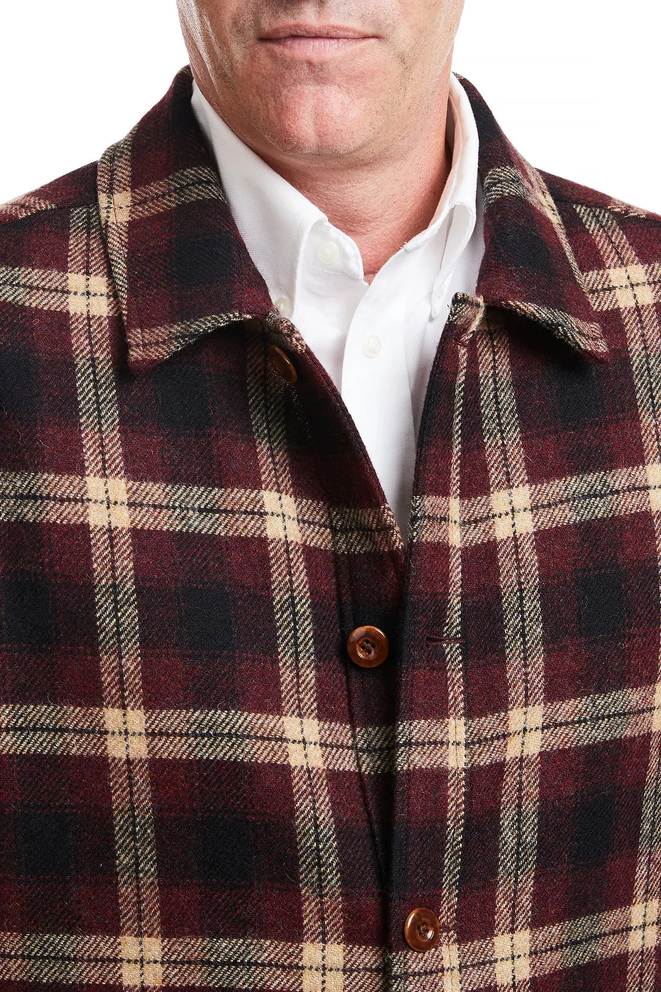 Tweedbank Milled Wool Jacket Red and Tan Plaid