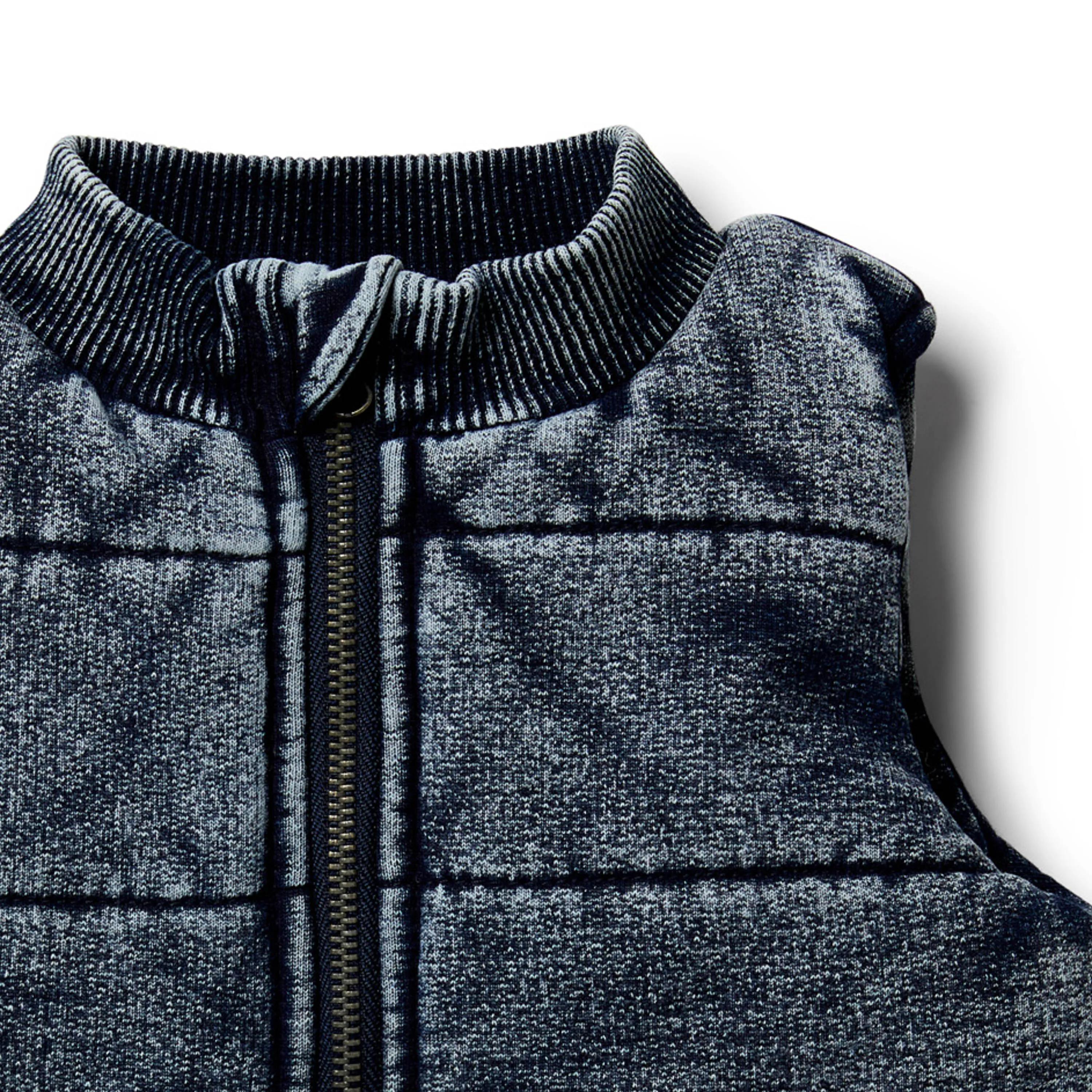 Twilight Blue Denim Look Quilted Vest