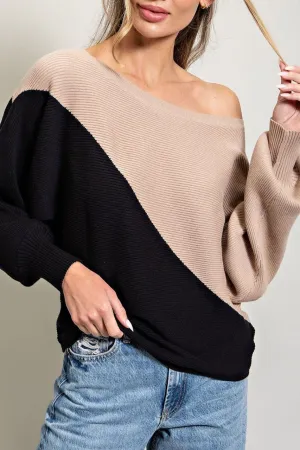 Two Tone Sweater Top