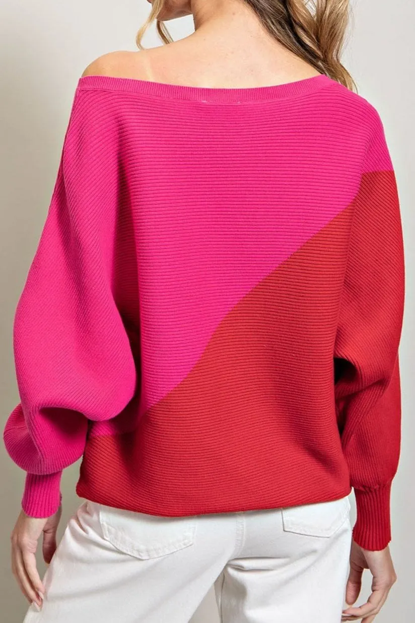 Two Tone Sweater Top