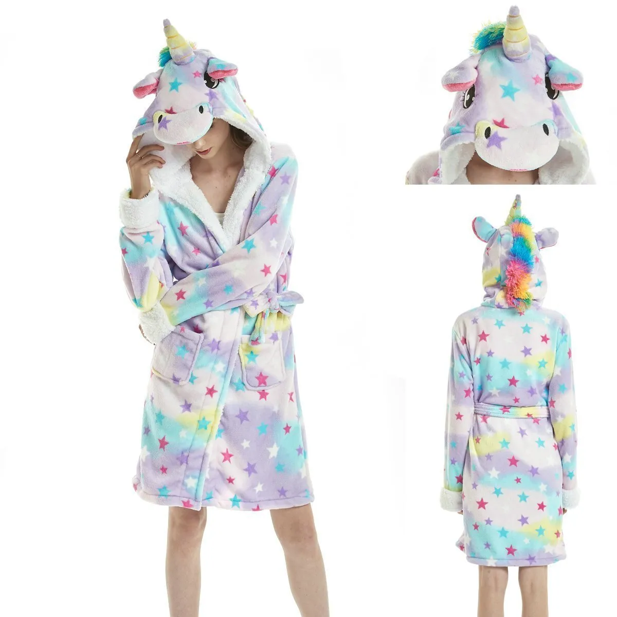 Unicorn Kigurumi Robes Adult Animal Pajamas Softest Bath Robe