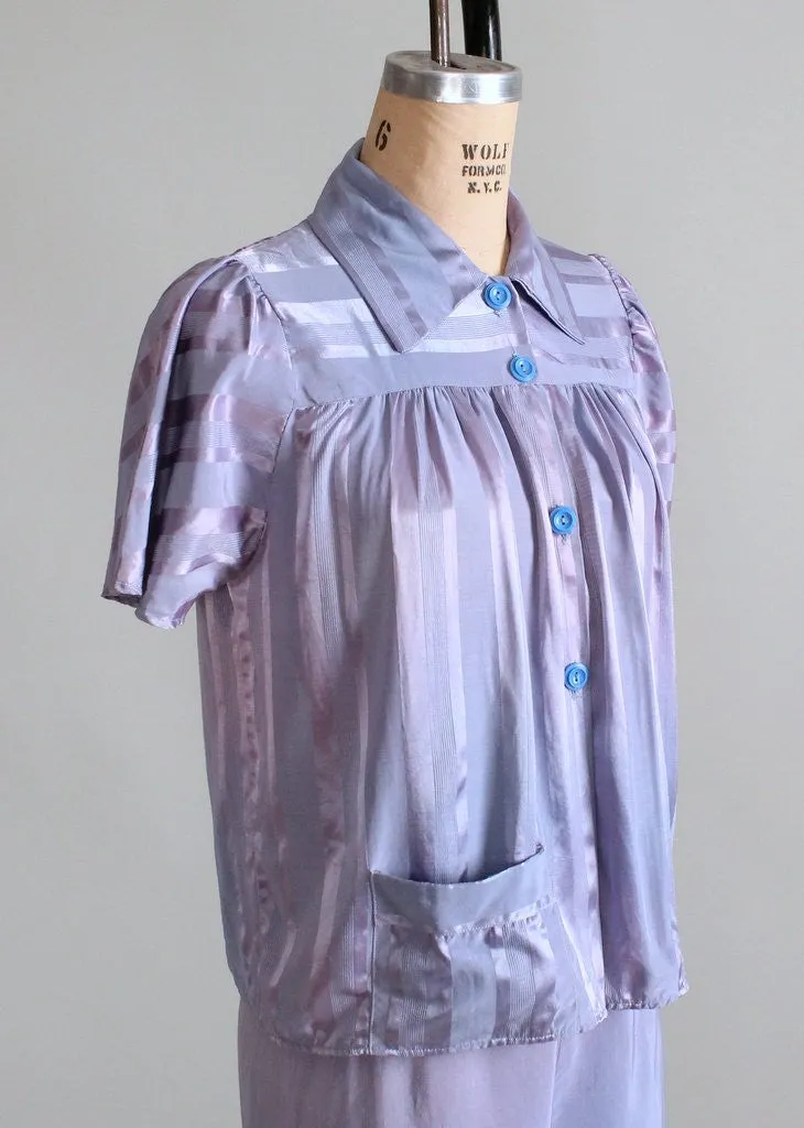 Vintage 1930s Lavender Silk Pajamas