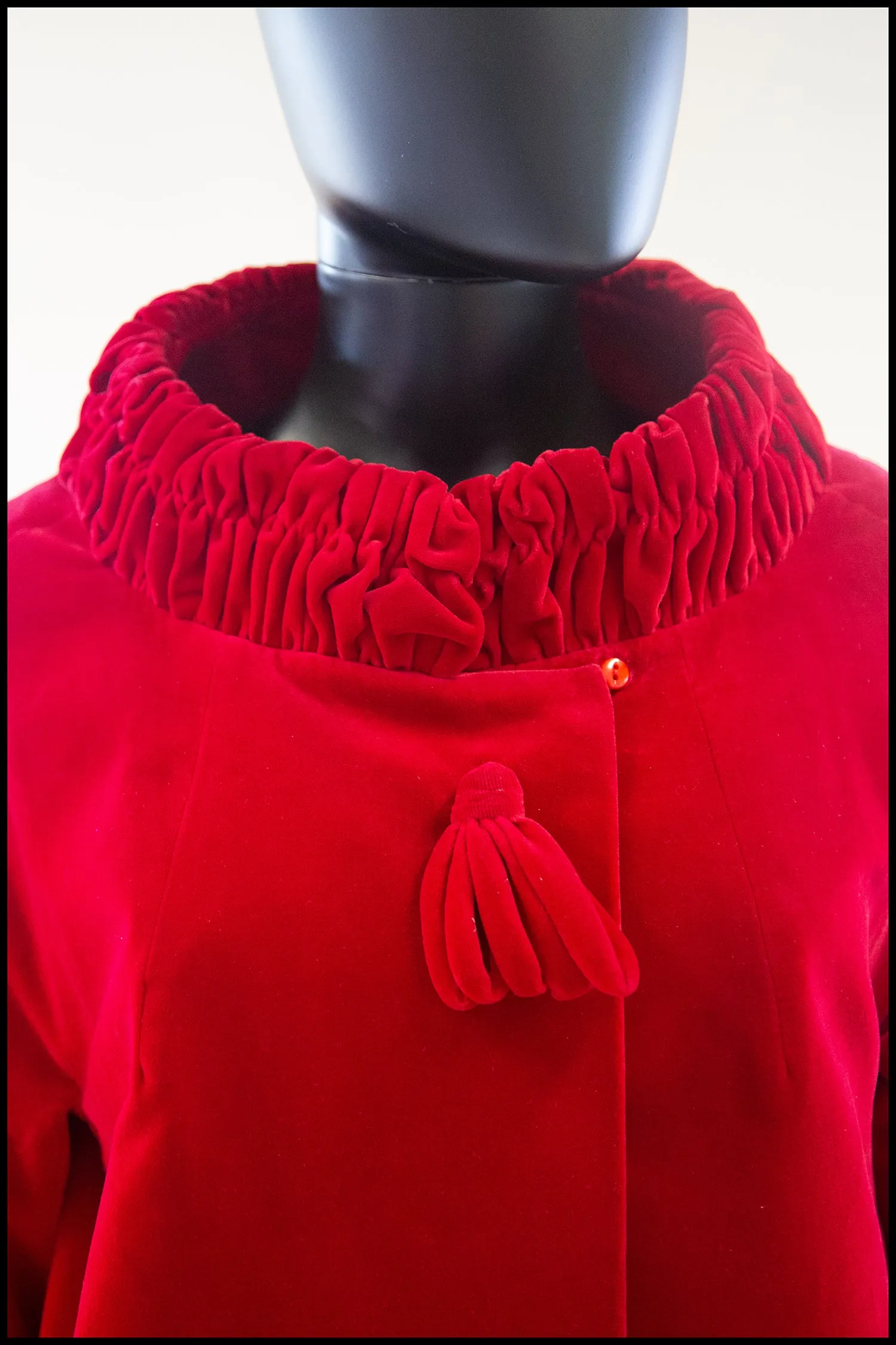 Vintage 1950s Red Velvet Evening Coat