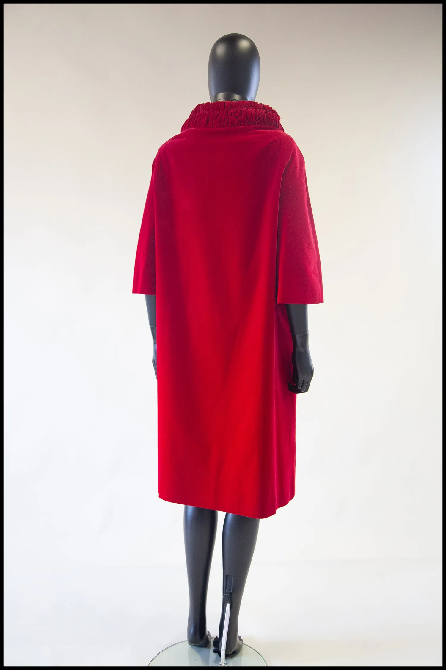 Vintage 1950s Red Velvet Evening Coat