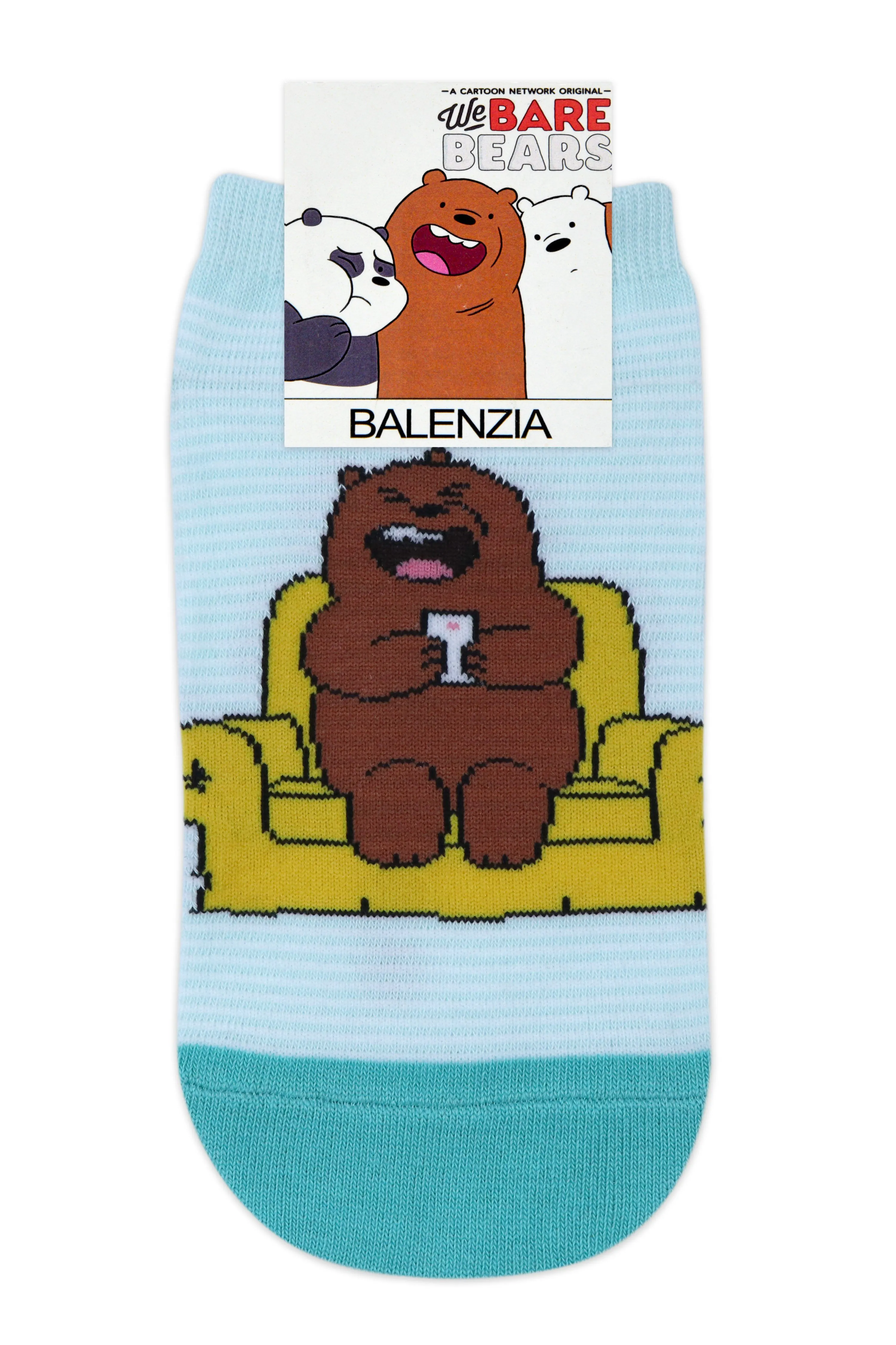 We Bare Bears By Balenzia  Low Cut Socks For Women (Pack Of 3 Pairs/1U)-White,D.Grey,Brown