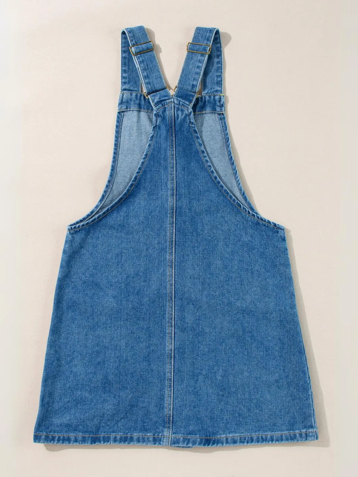 Womens Charming Button-Front Denim Jumper Dress