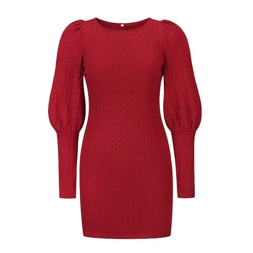 Women's Long Sleeve Bodycon Sweater Dress