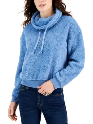 Women's Sherpa Plush Sweater,Blue